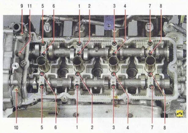 Порядок затяжки бугелей распредвалов змз 405 Replacement valve stem seals engines QR20DE Nissan Primera 2001-2007