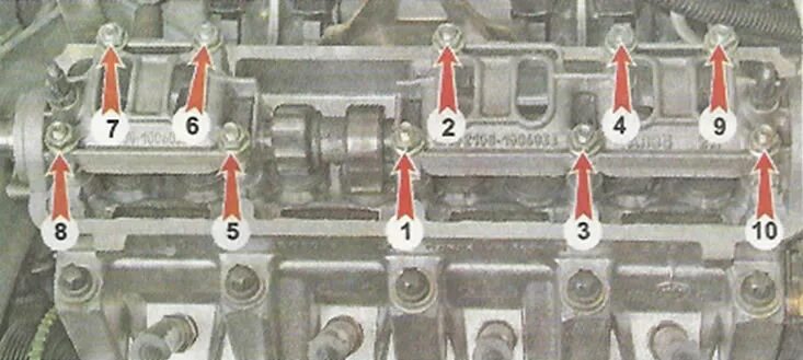 Порядок затяжки гбц 2108 8 клапанов Arborele cu came - demontare și instalare (Lada Granta 1, 2011-2023, VAZ-2190) -