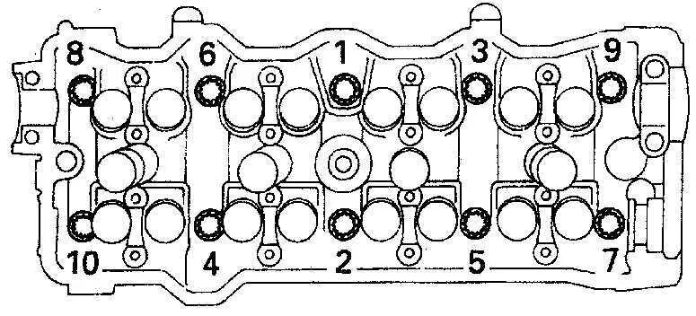 Порядок затяжки гбц 6 цилиндров Ремонт Тойота Камри: Головка блока цилиндров Toyota Camry. Описание, схемы, фото