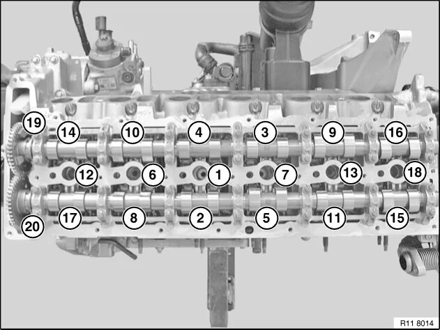 Порядок затяжки гбц бмв n 20 11 12 100 Снятие и установка головки блока цилиндров (N57 S1