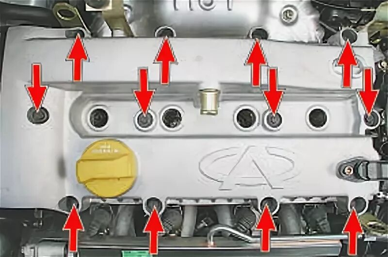 Порядок затяжки гбц чери тигго Замена прокладки крышки головки блока цилиндров Chery Tiggo