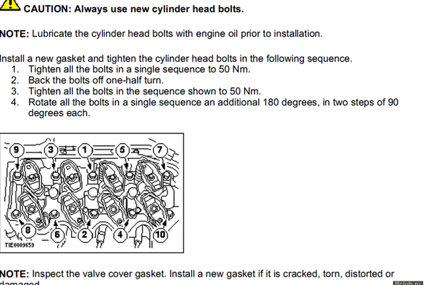 Порядок затяжки гбц форд фокус 1.6 Двигатель Split Port 2.0. (Р) (с. 203) - Ford Focus 1