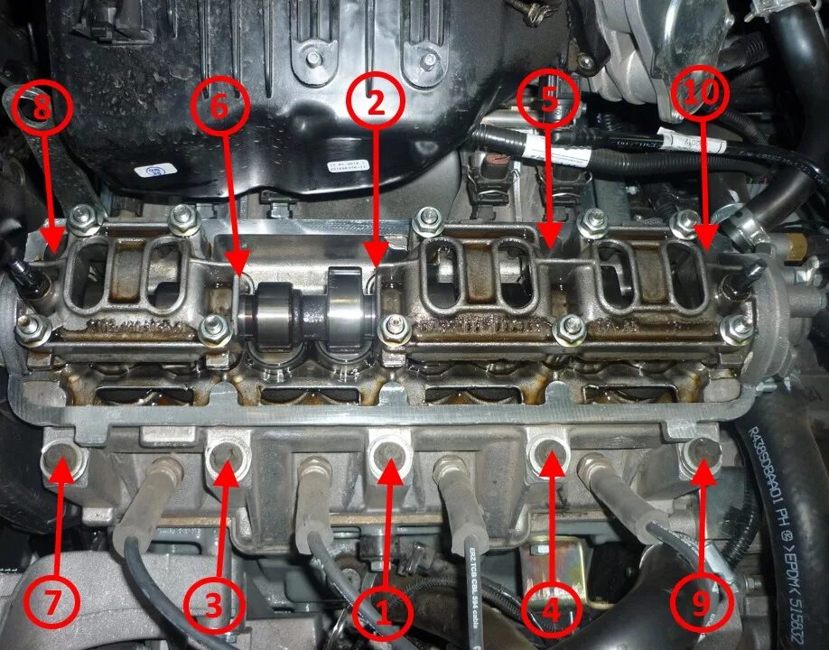 Порядок затяжки гбц гранта 8 клапанная Замена прокладки головки блока цилиндров на двигателях ВАЗ 11183, ВАЗ 21116 и ВА