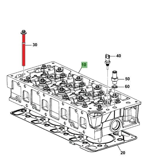 Порядок затяжки гбц jcb 3cx 320/02711 320/02521 - Болт ГБЦ M12х140 JCB OR