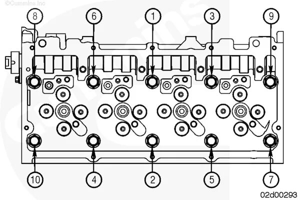 Порядок затяжки гбц камминз Документация по установке ГБЦ Cummins ISF 2.8