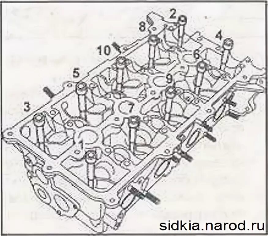 Порядок затяжки гбц киа спектра Головка цилиндров Киа Сид Kia Ceed