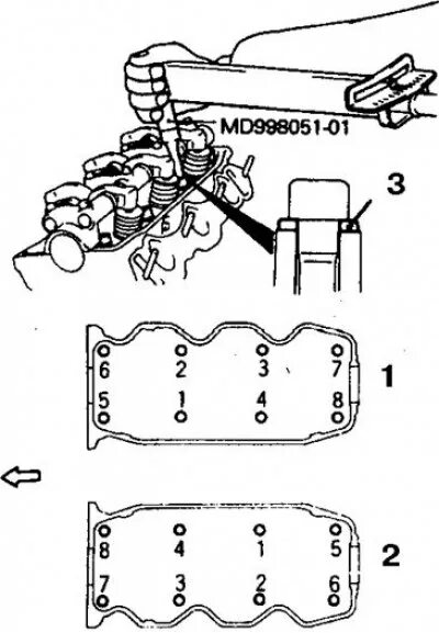 Порядок затяжки гбц митсубиси паджеро спорт 3 Галоўка блока цыліндраў - зняцце і ўстаноўка (Міцубісі Паджэра 1 і 2, 1982-1999)