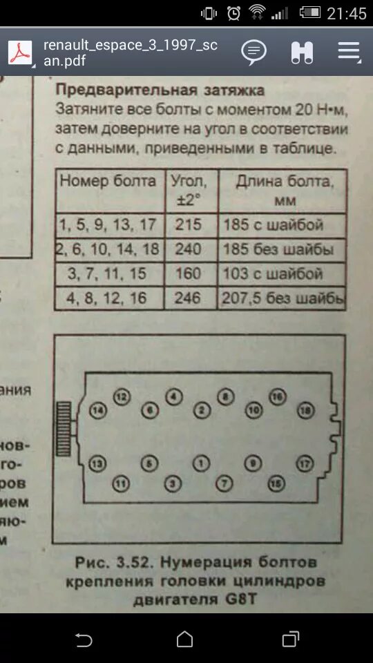 Порядок затяжки гбц рено логан 1.4 Большой ремонт ч.2 - Renault Espace III, 2,2 л, 1997 года своими руками DRIVE2