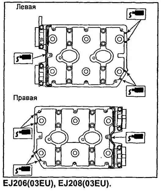 Порядок затяжки гбц субару Полная замена прокладок клапанных крышек Subaru Legacy BH/BE EJ206/EJ208 - Subar
