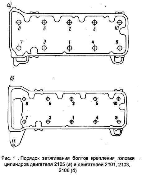 Порядок затяжки головки 2106 Ваз 2109 гбц схема - фото - АвтоМастер Инфо