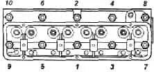 Порядок затяжки головки 4216 ДВИГАТЕЛЬ 4178.1000402-32 для автомобиля УАЗ (76 л.с.; АИ-92; карбюраторный; 186