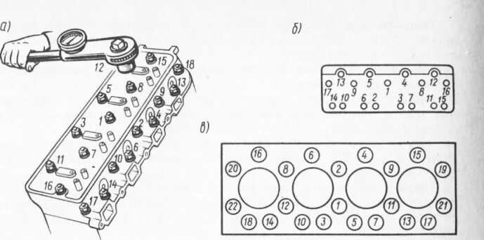 Порядок затяжки головки цилиндров газ 53 Картинки ПОРЯДОК ЗАТЯЖКИ ГОЛОВКИ ДВИГАТЕЛЯ