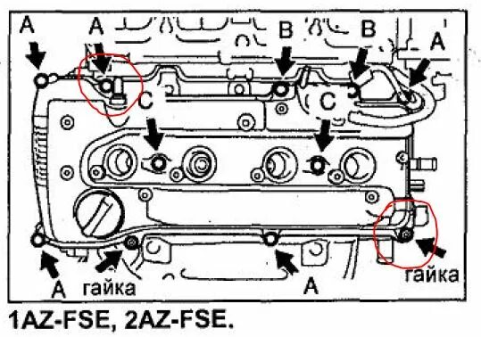 Порядок затяжки клапанной крышки 4zz fe Toyota Avensis 2.0, 1AZ-FSE - Страница 2 - Выбор моторного масла для авто - Фору