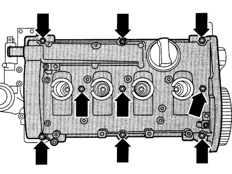 Порядок затяжки клапанной крышки ауди 80 Removal and installation of a head of cylinders