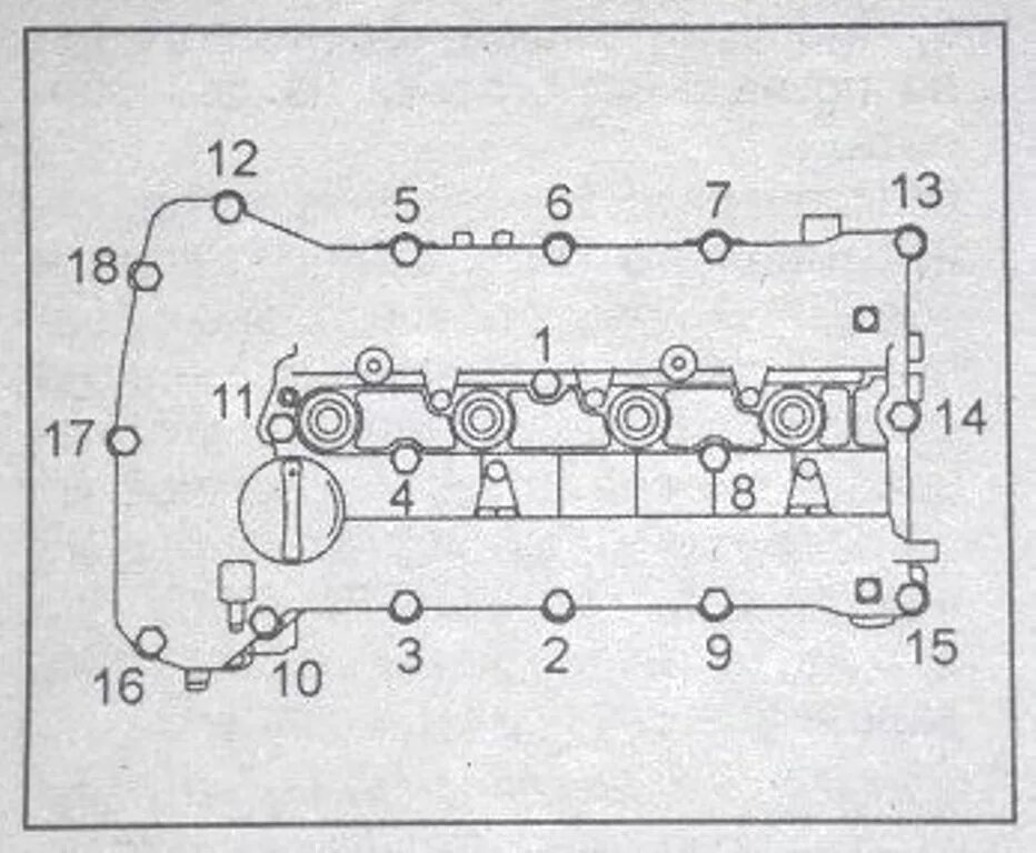 Порядок затяжки клапанной крышки гетц 1.4 Ревизия зазоров клапанов и ГРМ на 142т.км - KIA Sportage (3G), 2 л, 2011 года св