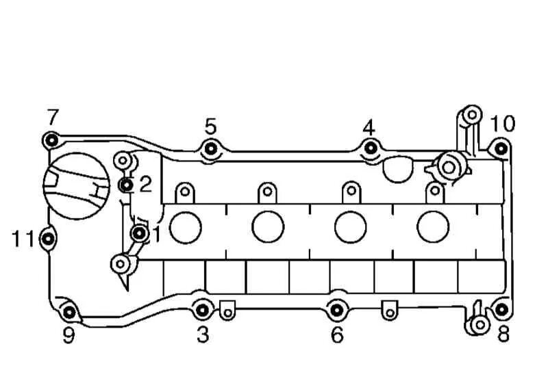 Порядок затяжки клапанной крышки hyundai accent Замена сальников свечных колодцев - Nissan Primera (P12), 1,8 л, 2006 года своим