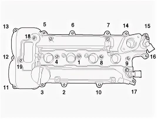 Порядок затяжки клапанной крышки hyundai solaris Kia Cee'd - Cylinder Head Cover Repair procedures - Cylinder Head Assembly