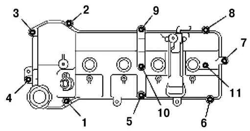 Порядок затяжки клапанной крышки мазда 6 Ремонт Mazda 3 (Мазда 3) : Установка крышки головки блока цилиндров