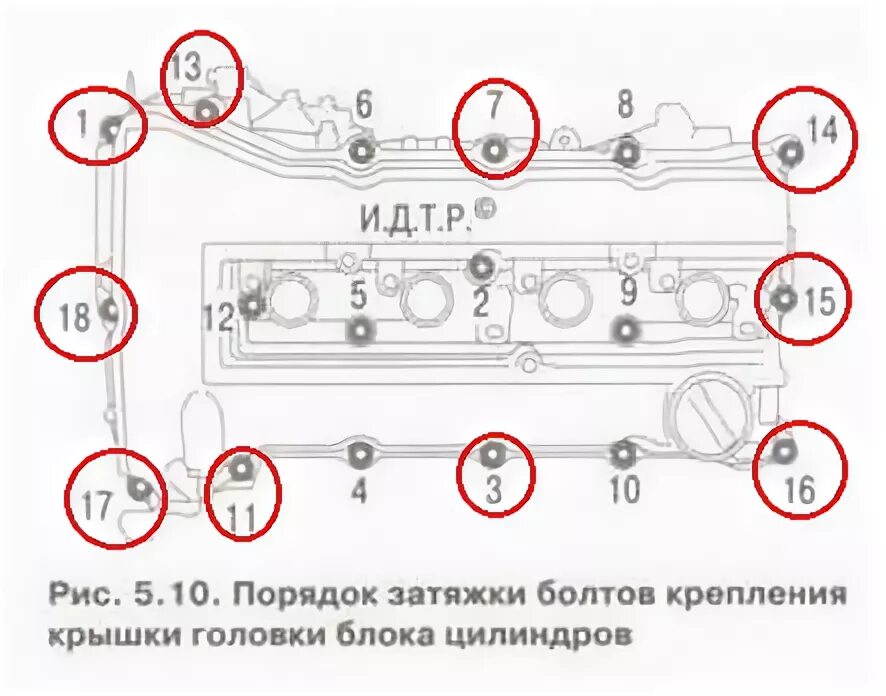 Порядок затяжки клапанной крышки опель 1.4 Замена прокладки клапанной крышки, MN158200 - Mitsubishi Lancer X, 1,5 л, 2008 г