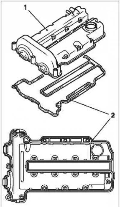 Порядок затяжки клапанной крышки опель астра 1.6 Замена ўшчыльненняў стрыжняў клапанаў (усталяваная галоўка блока цыліндраў) (Опе