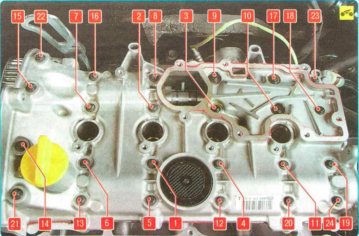 Порядок затяжки клапанной крышки рено логан Момент затяжки болтов гбц логан: найдено 80 изображений
