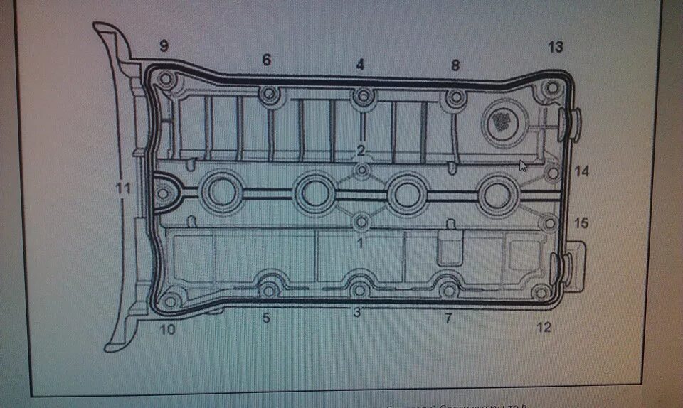 Порядок затяжки клапанной крышки шевроле круз Замена прокладки клапанной крышки - Daewoo Nexia, 1,5 л, 2005 года своими руками