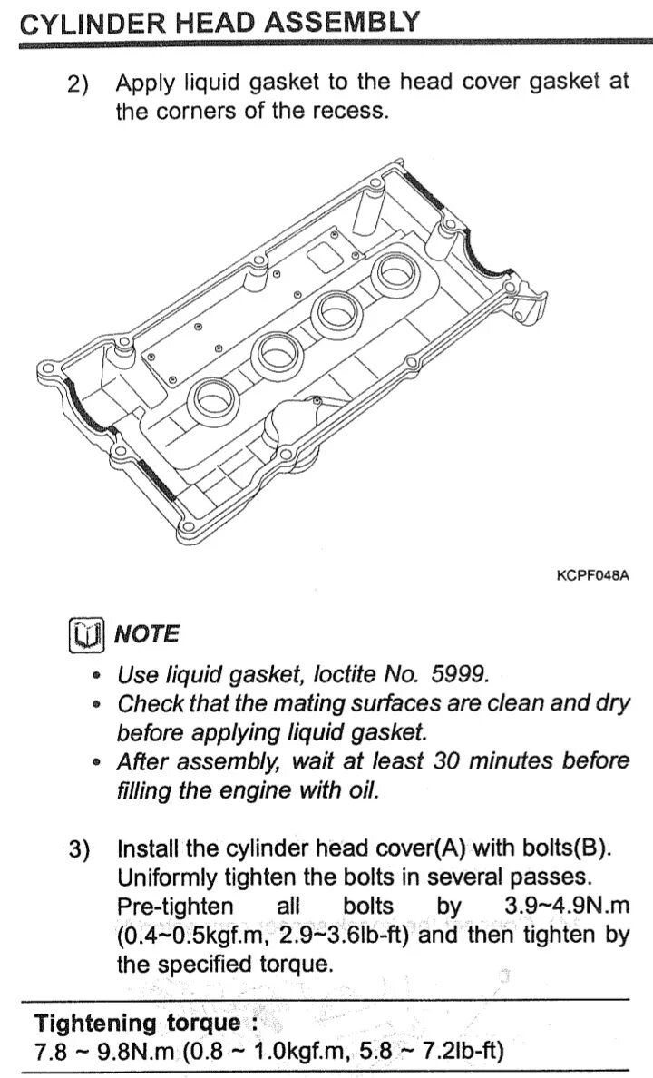 Порядок затяжки клапанной крышки змз Работы по двигателю. ч.5 сборка + замена масла - Hyundai Getz, 1,4 л, 2008 года 