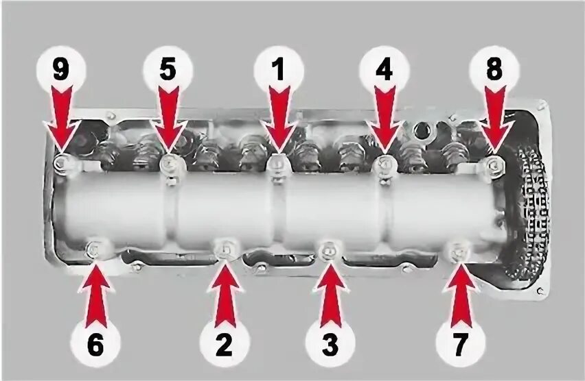 Ремонт Мазда 323 : Подтягивание болтов впускного и выпускного коллекторов Mazda 