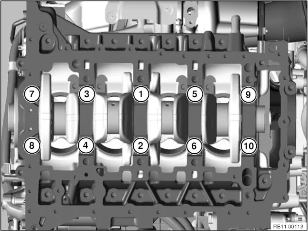 Порядок затяжки коренных вкладышей ваз 11 21 500 Replacing crankshaft