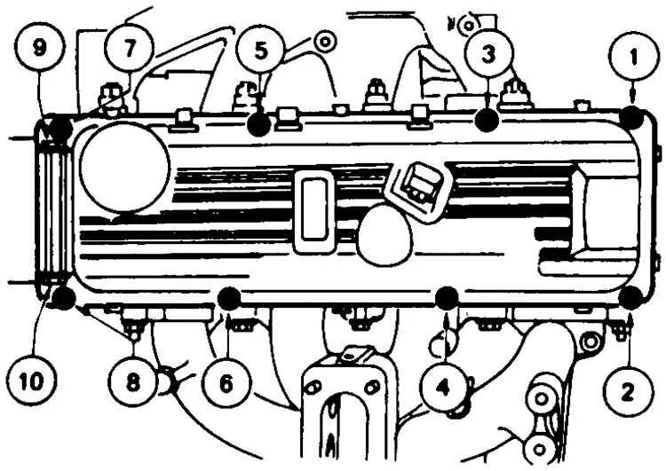 Порядок затяжки крышки форд Замена клапанной крышки - Ford Sierra, 2 л, 1990 года своими руками DRIVE2
