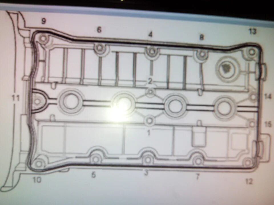 Порядок затяжки крышки клапанов шевроле лачетти Остановка течи из-под болтов клапанной крышки. - Daewoo Nexia (N150), 1,6 л, 201