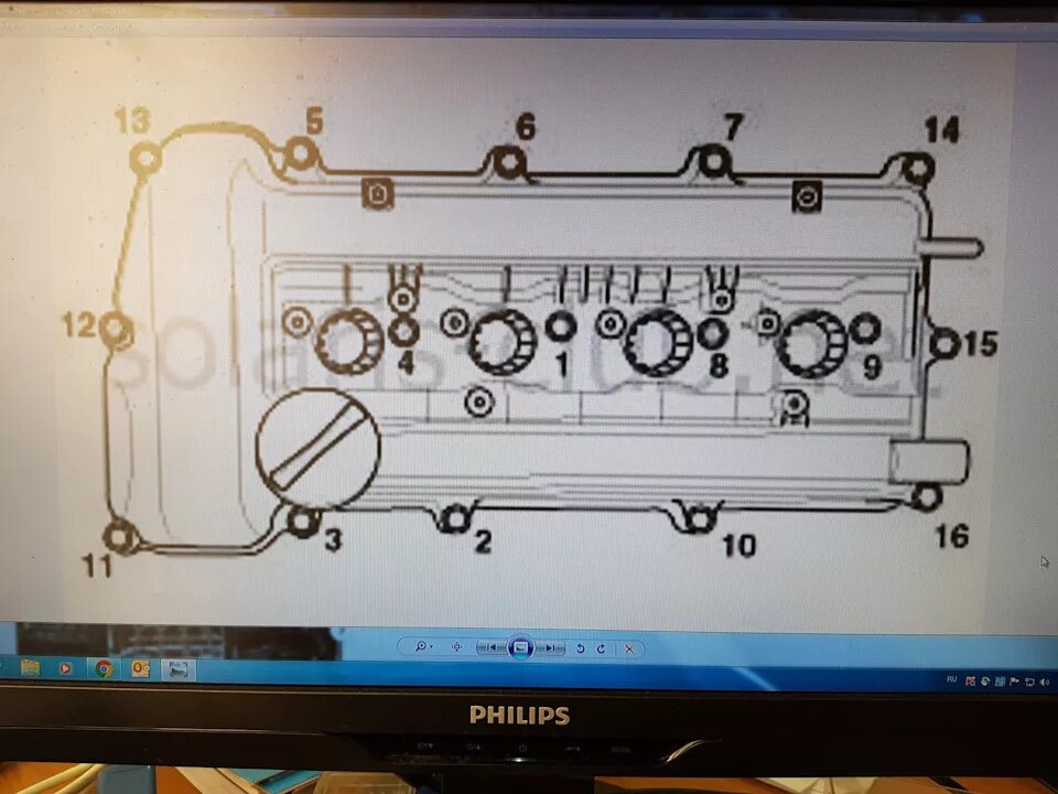 Порядок затяжки крышки клапанов солярис 1.6 Замена прокладки клапанной крышки - KIA Ceed (1G), 1,6 л, 2009 года своими рукам