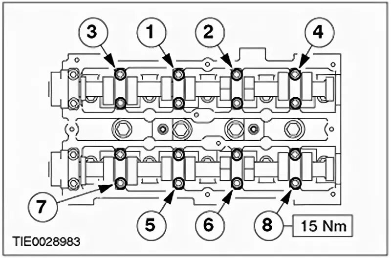 Порядок затяжки крышки распредвалов Camshafts - removal and installation (Power unit / Engine Duratec ST 2.0 l / For