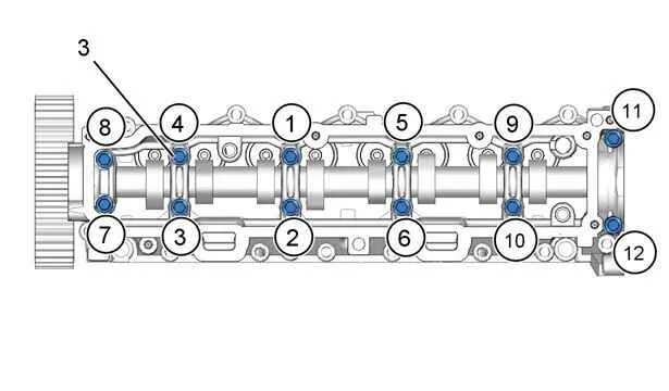 Порядок затяжки крышки распредвалов Устройство, обслуживание и ремонт автомобилей Ситроен - Момент затяжки : Двигате