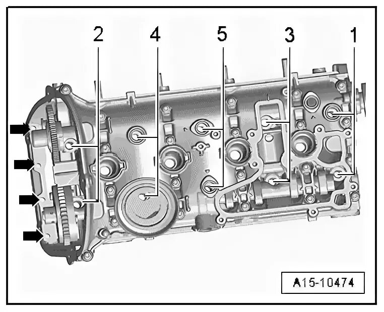 Порядок затяжки маслоотделителя 1.8 tsi Elsa online. ElsaWin. ElsaWeb. VWPower unit4-cyl. direct injection engine (1.8 l