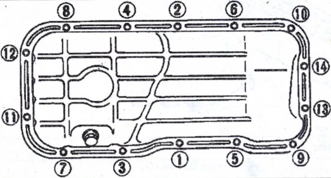 Порядок затяжки поддона Заклеиваем герметиком поддон Nissan Almera n16 qg16de - Nissan Almera II (N16), 