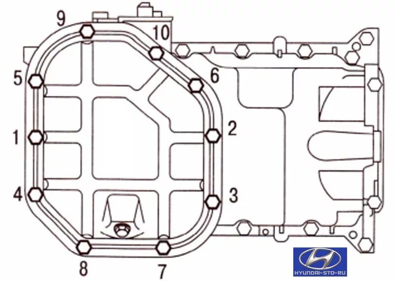 Порядок затяжки поддона на харриер Замена гофры глушителя и переклейка поддона картера двигателя - Hyundai Tucson (