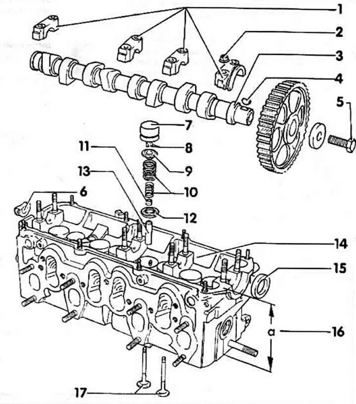 Порядок затяжки распредвала ауди 80 б3 Camshaft / timing mechanism (Audi 80 B3, 1986-1991 / Power unit / Gasoline engin