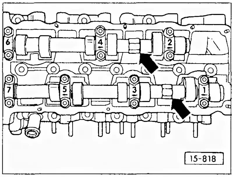 Порядок затяжки распредвалов 405 Volkswagen Passat 1988-1993: Removal and installation of a head of cylinders 6-c