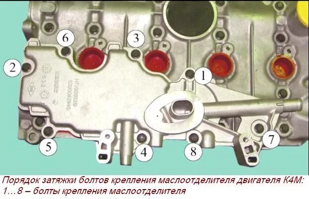 Порядок затяжки впускного коллектора к4м Снятие и установка крышки ГБЦ двигателя К4М