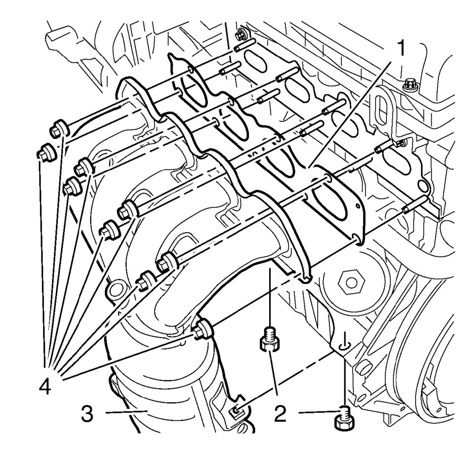 Порядок затяжки выпускного коллектора z18xer Chevrolet Sonic Repair Manual: Exhaust Manifold Installation - Exhaust2 - Engine