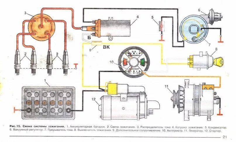 Порядок зажигания москвич 412 схема подключения проводов Электросхемы ИЖ-МОСКВИЧ - ИЖ 2125, 1,5 л, 1980 года электроника DRIVE2