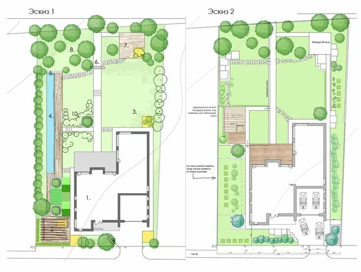 Посадка дома на участок чертеж Крекшино Михайлова Евгения - Дизайн архитектурной среды Дизайн, Ландшафтный диза