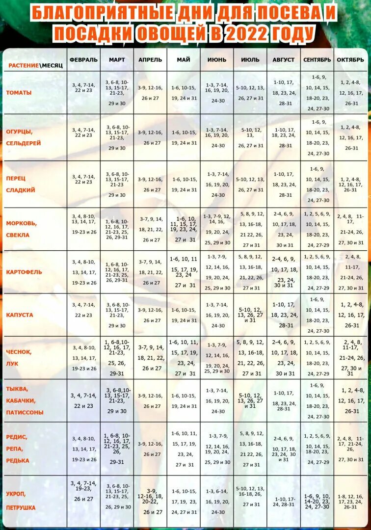 Посадочный календарь на 24 год Благоприятные для посадки дни удмуртия