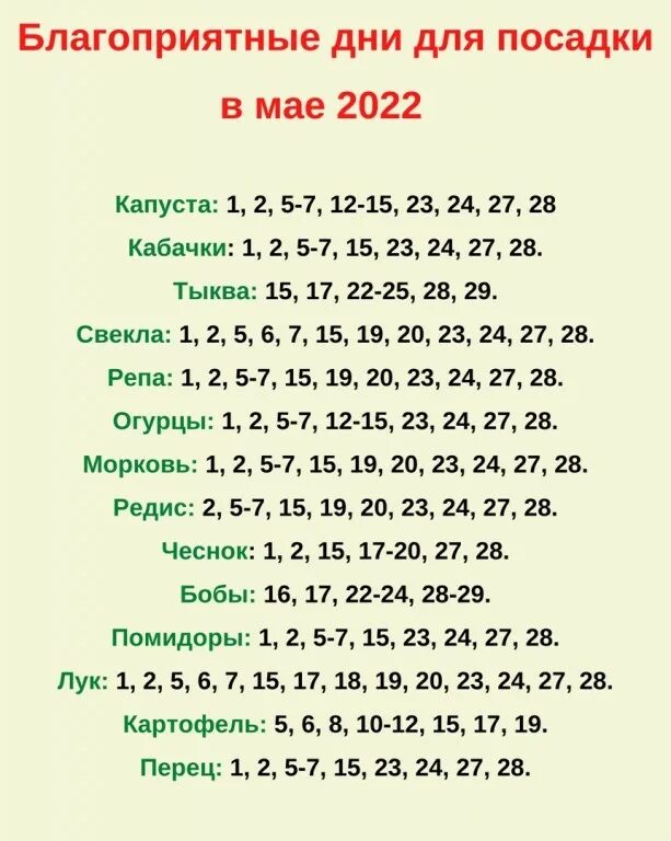 Посадочный календарь на октябрь 2024 года благоприятные Благоприятные дни для посадки рассады в мае 2022