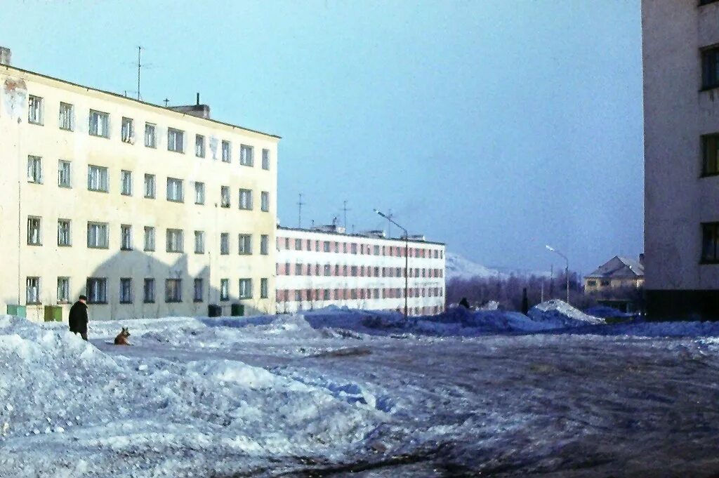 Поселок мурмаши фото Фото Улица Цесарского в 1974 году в городе Мурмаши