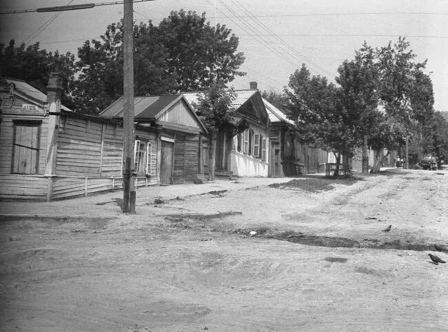 Пос. Октябрьский, начало Центральной улицы - Retro photos