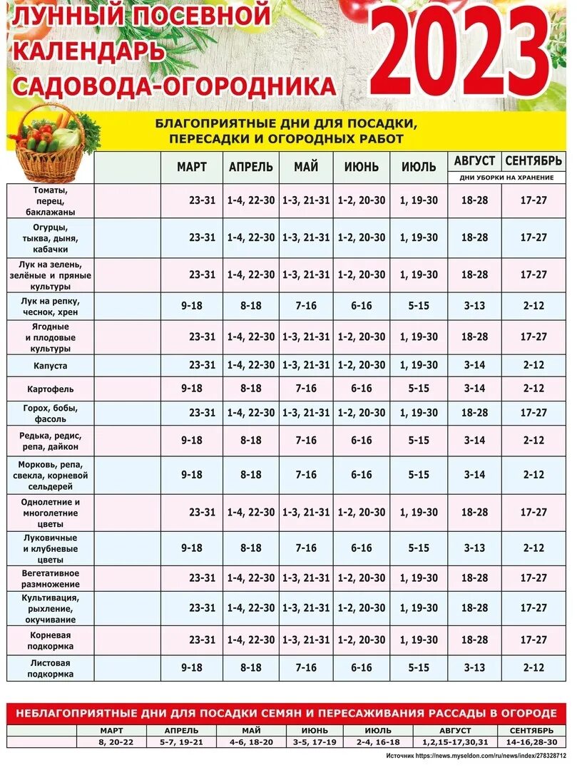 Посевной календарь на 2024 год подмосковье Календарь посадок алтайский край
