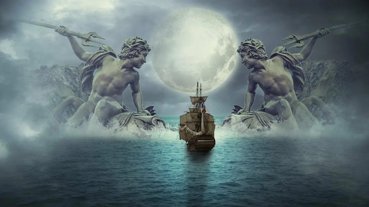 Посейдон у моря фото Photoshop tutorial Adventure in sea fantasy photo manipulation - YouTube