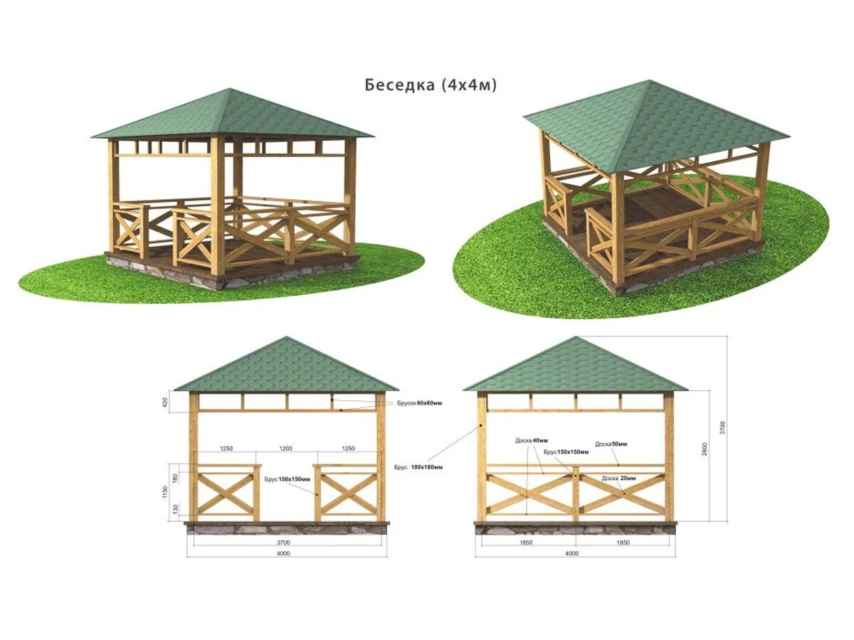 Пошаговая инструкция беседки своими руками Проекты и схемы беседок - Деревянные беседки
